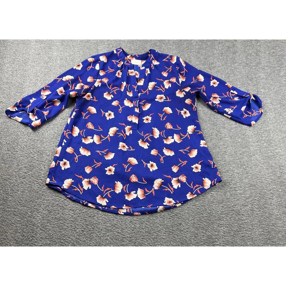 Sienna Sky Women's Blue Floral Long Sleeve Blouse Size XS